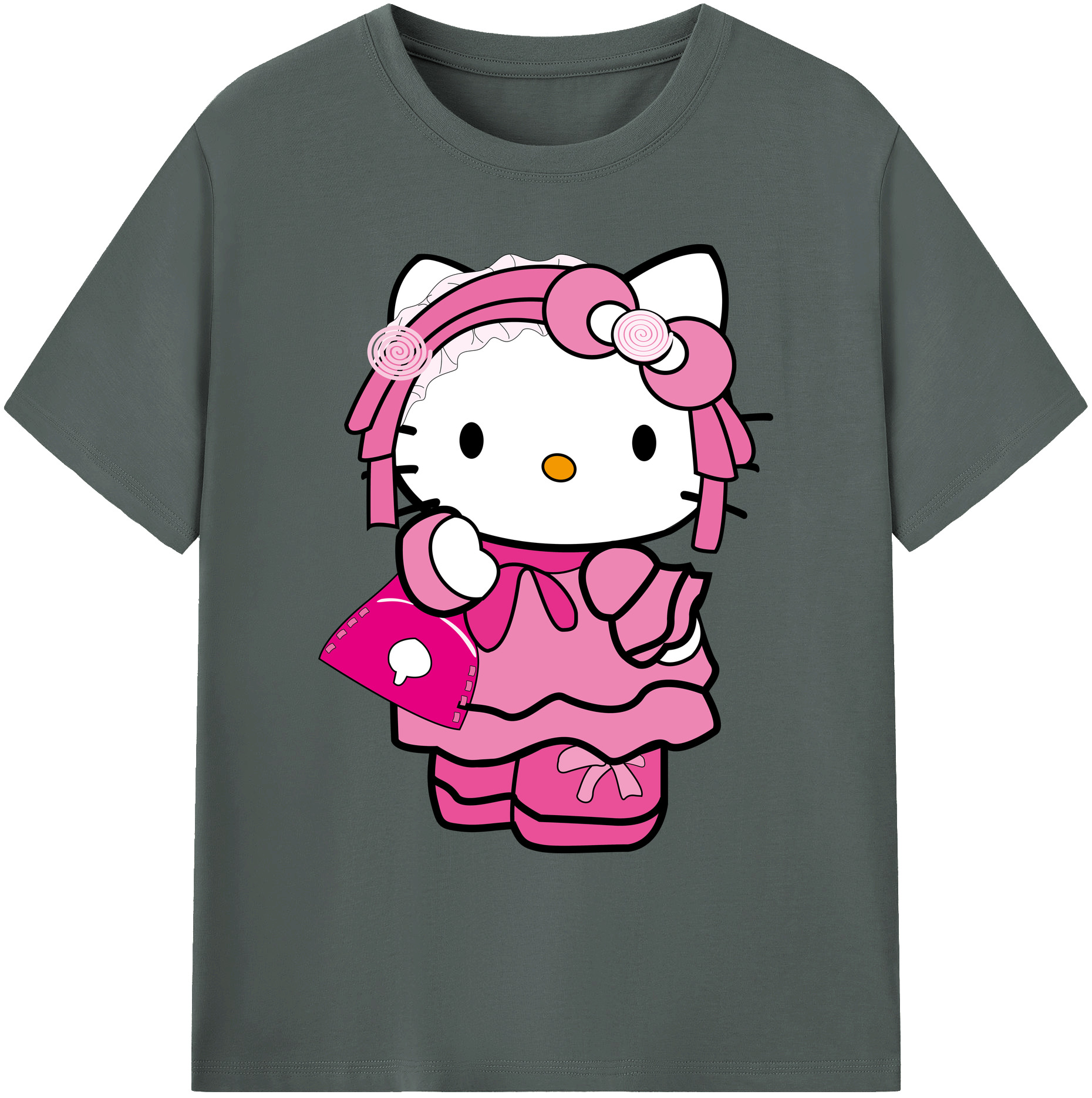 （画像用） Hello Kitty ハローキティ 綿100％ メンズ半袖Tシャツ｜肌触りやわらか＆通気性